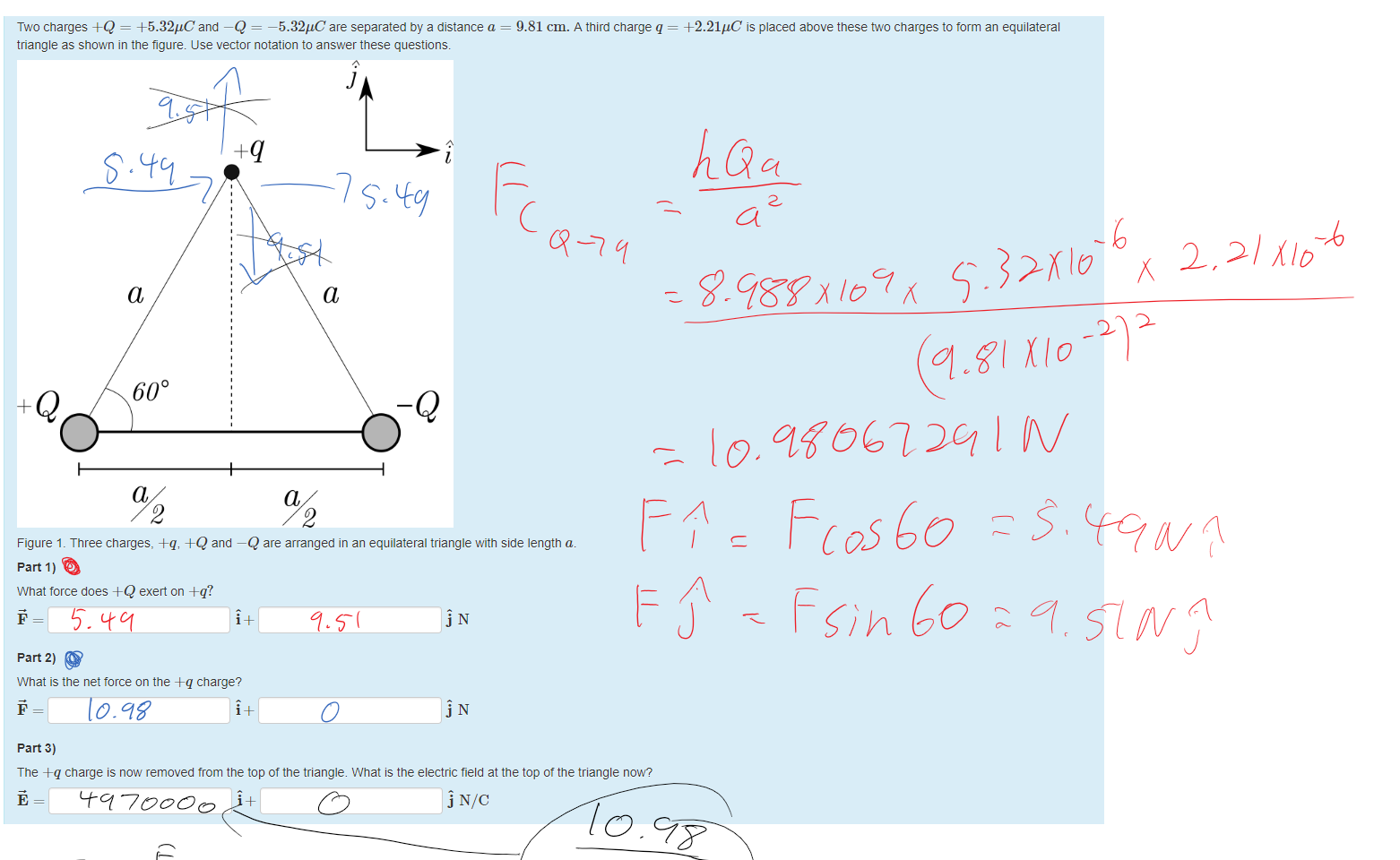 
Untitled picture.png Machine generated alternative text:
Two charges +Q = +5.32"C and —Q = —5.32gC are separated by a distance a — 9.81 cm. A third charge q 
triangle as shown in the figure. use vector notation to answer these questions. 
+2.21"C' is placed above these ü'0 charges to torm an equilateral 
Q 
600 
a 
2 
a 
a 
2 
—Q 
Figure 1. Three charges, +q, +Q and —Q are arranged in an equilateral triangle with side length a. 
part 1) 
What force does +Q exert on +q? 
part 2) 
What is the net torce on the +q charge? 
part 3) 
The +q charge is now removed trom the top of the triangle. What is the electric field at the top ot the triangle now? 
j NIC 


Ink Drawings
Ink Drawings
Ink Drawings
Ink Drawings
Ink Drawings
Ink Drawings
Ink Drawings
Ink Drawings
Ink Drawings
Ink Drawings
Ink Drawings
Ink Drawings
￼￼￼
￼
￼
￼￼￼
Ink Drawings
Ink Drawings
Ink Drawings
Ink Drawings
Ink Drawings
Ink Drawings
Ink Drawings
￼
￼￼￼￼￼
￼￼￼￼￼
￼
￼￼￼
￼￼￼￼￼￼￼￼
￼
￼
￼￼￼
￼
￼
￼
￼￼￼
￼￼￼￼￼￼￼
￼
￼
￼

